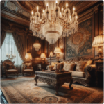 Iron and Brass Lamps and Chandeliers