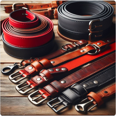 Leather Dog Collars and Leashes