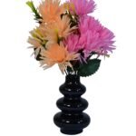 Vibhuti Round Black Ceramic Vase